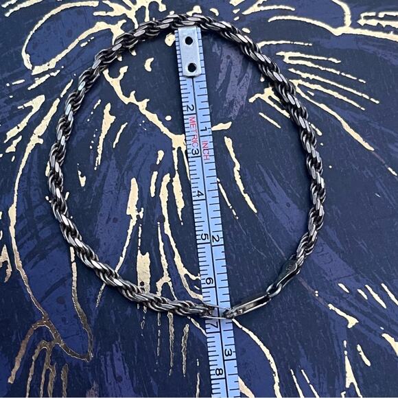 Vintage 80s Thick Unisex 925 Sterling Silver Twisted Rope Bracelet A3 - Picture 9 of 9
